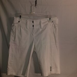 JOFIT WHT WMS BERMUDA GOLF SHORTS SZ S SNAPS ZIPPERS